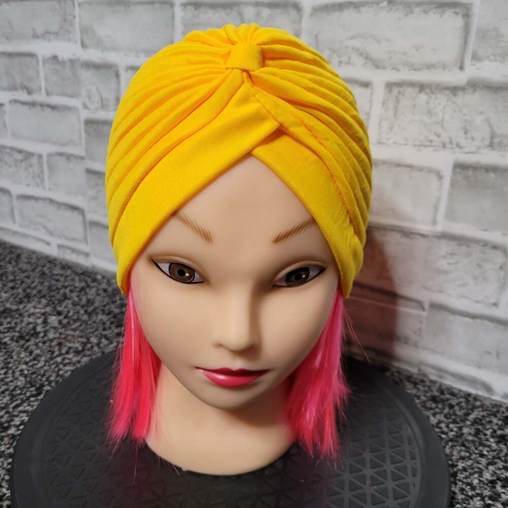 Yellow Vintage Inspired Turban Hat